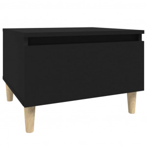 Mesa auxiliar de madera contrachapada negro 50x46x35 cm H