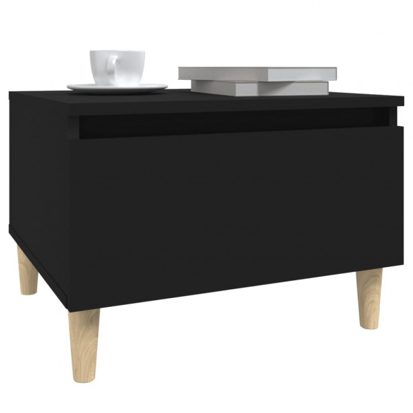 Mesa auxiliar de madera contrachapada negro 50x46x35 cm M 4