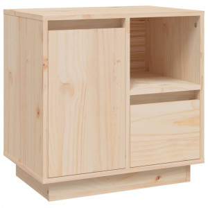 Mesita de noche madera maciza de pino 50x34x50 cm H