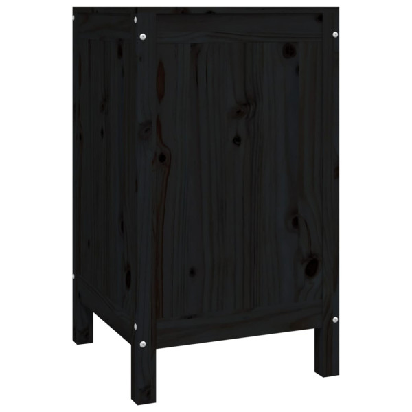 Baúl para la colada madera maciza de pino negro 44x44x76 cm M 5