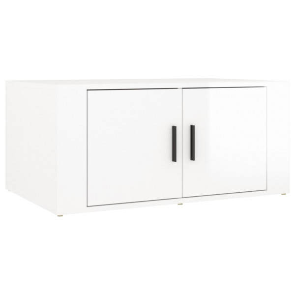 Mesa de centro madera contrachapada blanco brillo 80x50x36 cm M 2