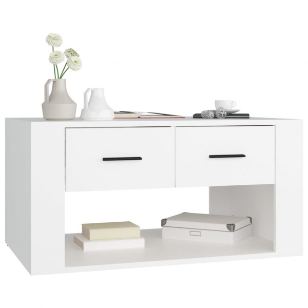 Mesa de centro madera contrachapada blanca 80x50x40 cm M 4