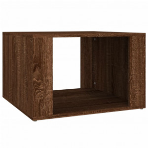 Mesita de noche madera contrachapada marrón roble 57x55x36 cm H
