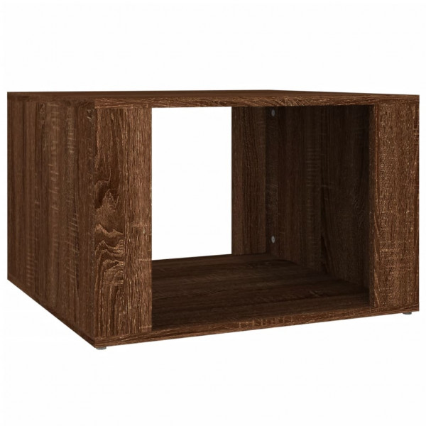 Mesita de noche madera contrachapada marrón roble 57x55x36 cm M 2