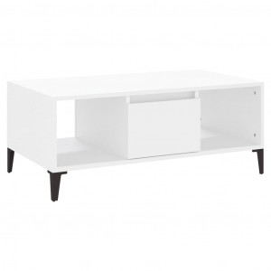 Mesa de centro madera contrachapada blanco 90x50x36.5 cm H