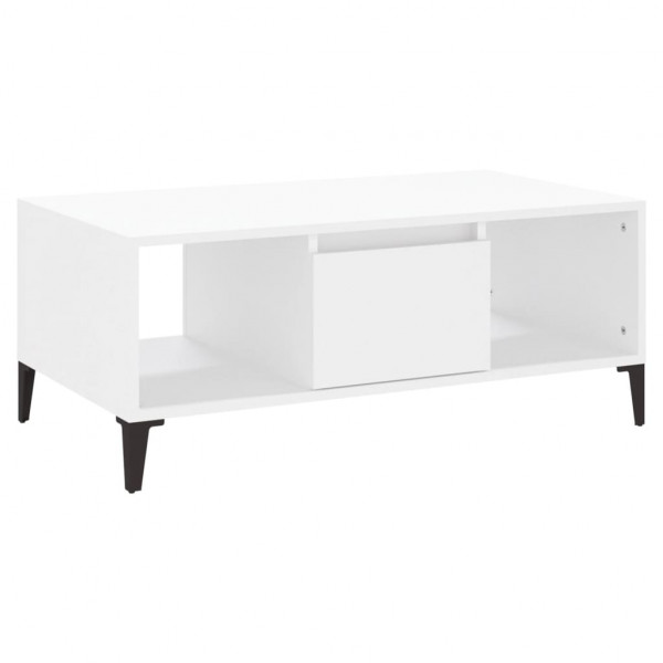 Mesa de centro madera contrachapada blanco 90x50x36.5 cm M 2