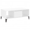 Mesa de centro madera contrachapada blanco 90x50x36.5 cm 2