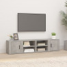Mueble TV 2 uds madera contrachapada gris hormigón 80x31.5x36cm 1