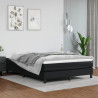 Estrutura de cama 140x190 cm couro artificial preto 1