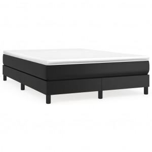 Estructura de cama box spring cuero sintético negro 140x190 cm H