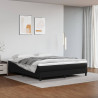 Estructura de cama box spring cuero sintético negro 160x200 cm 1