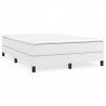 Estructura de cama box spring cuero sintético blanco 140x200 cm 2