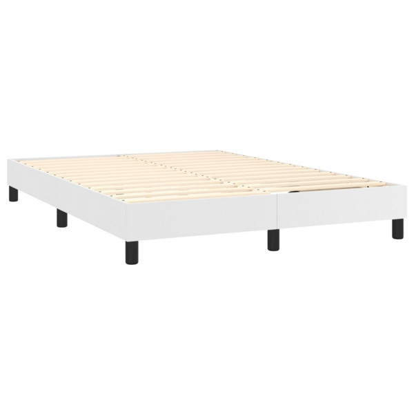Estrutura de cama 140x200 cm couro artificial branco M 4