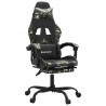 Silla gaming con reposapiés cuero sintético negro camuflaje 2