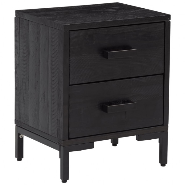 Mesitas de noche 2 uds madera maciza de pino negro 36x30x45 cm M 3