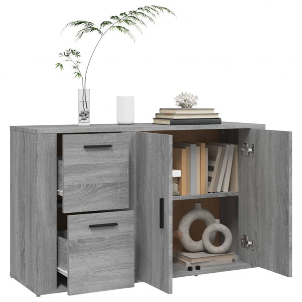 Aparador de madera contrachapada gris Sonoma 100x33x59.5 cm M 5