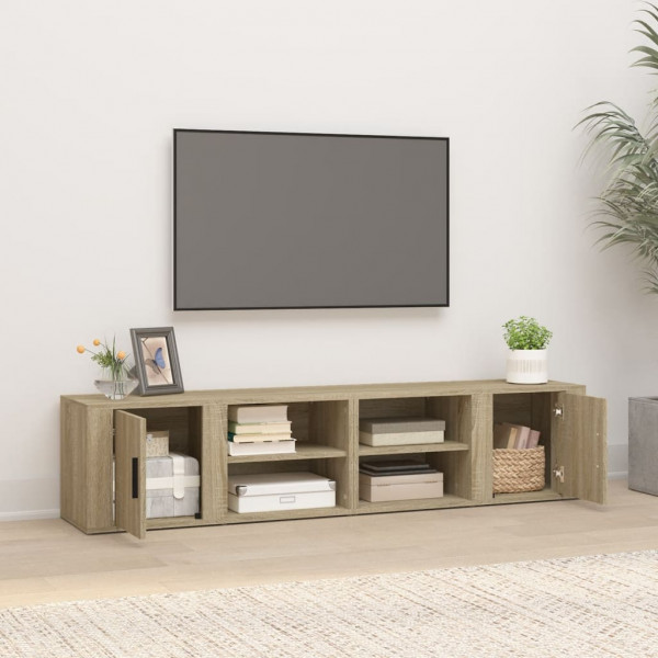 Mueble TV 2 uds madera contrachapada roble Sonoma 80x31.5x36 cm M 3
