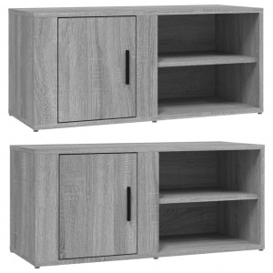 Móveis TV 2 pcs 80x31.5x36 cm derivados madeira cinzento sonoma H
