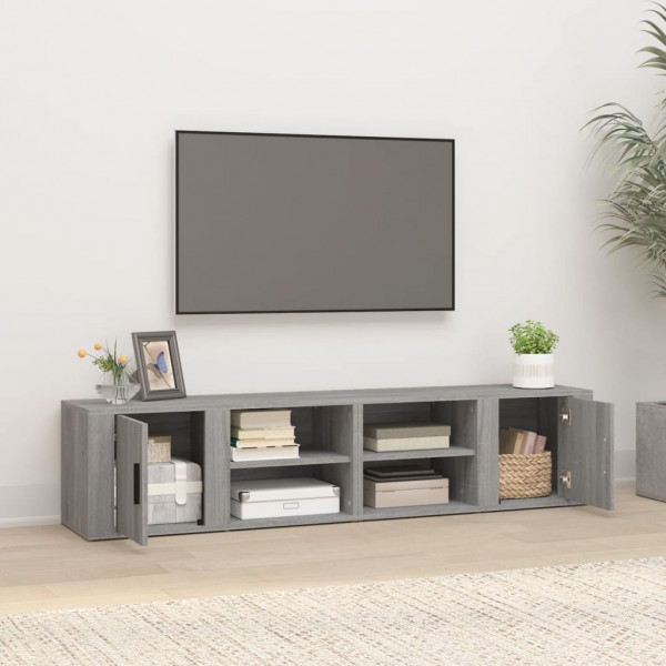 Mueble TV 2 uds madera contrachapada gris Sonoma 80x31.5x36 cm M 3