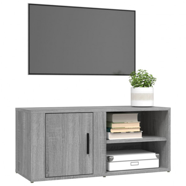 Mueble TV 2 uds madera contrachapada gris Sonoma 80x31.5x36 cm M 4