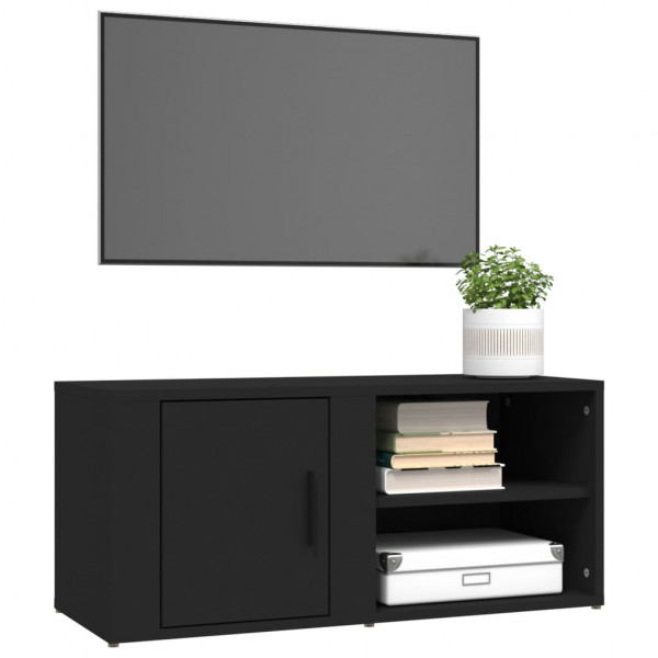 Muebles para TV 2 uds madera contrachapada negro 80x31.5x36 cm M 4