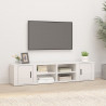 Muebles para TV 2 uds madera blanco brillo 80x31.5x36 cm 1