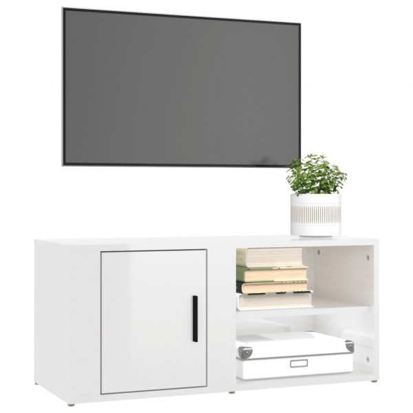 Móveis TV 2pcs 80x31.5x36 cm derivados madeira branco brilhante M 4