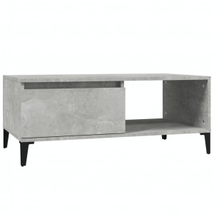 Mesa de centro madera contrachapada gris hormigón 90x50x36.5 cm H