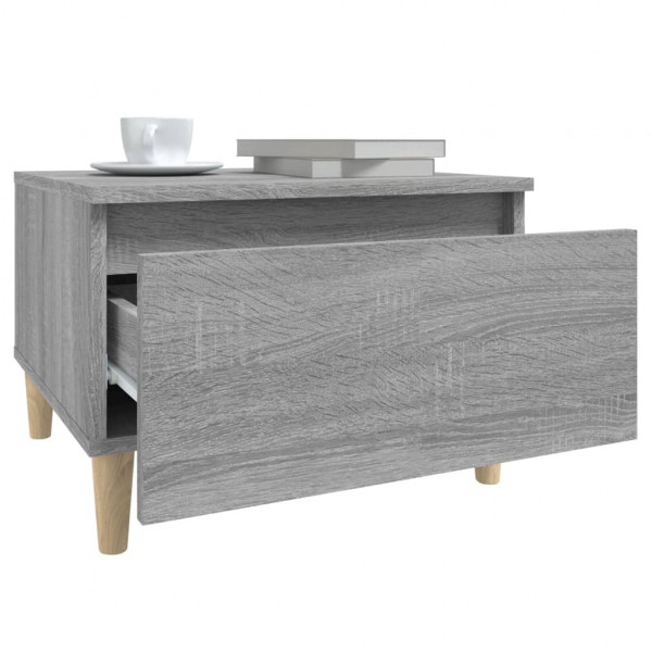 Mesa auxiliar madera contrachapada gris Sonoma 50x46x35 cm M 5