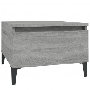 Mesa auxiliar madera contrachapada gris Sonoma 50x46x35 cm H