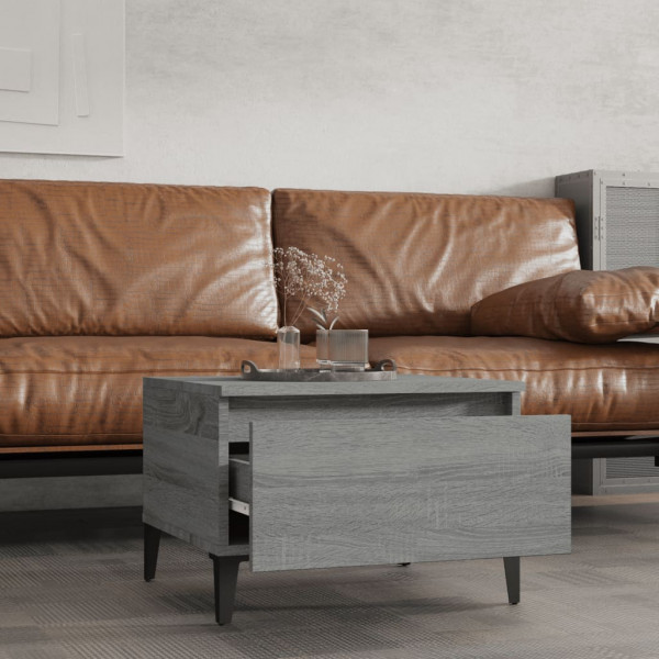 Mesa auxiliar madera contrachapada gris Sonoma 50x46x35 cm M 3