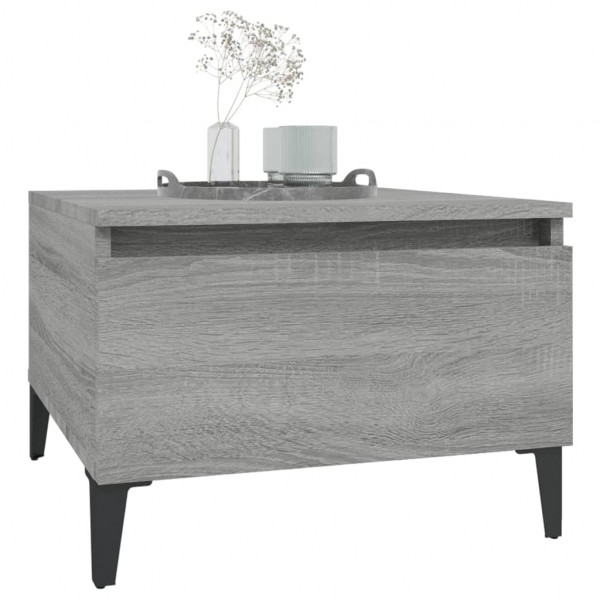 Mesa auxiliar madera contrachapada gris Sonoma 50x46x35 cm M 4