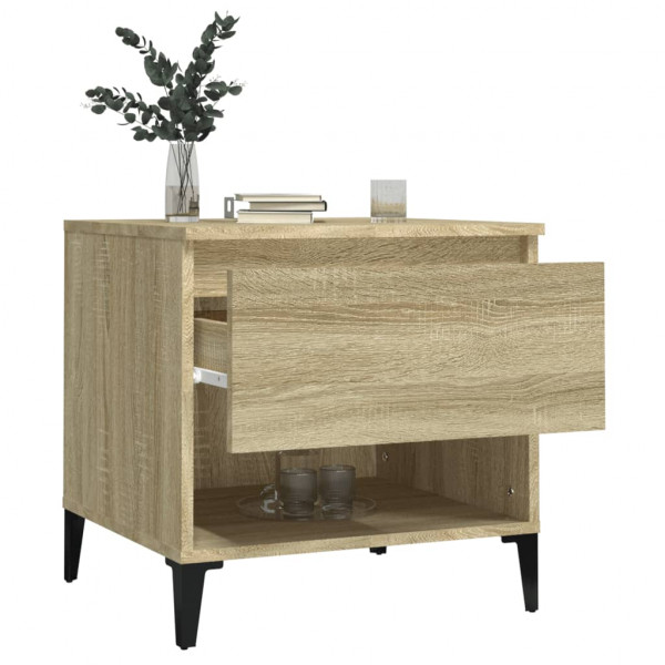 Mesa auxiliar madera contrachapada roble Sonoma 50x46x50 cm M 5