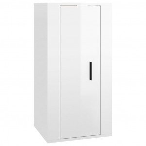 Mueble para TV de pared blanco brillante 40x34.5x80 cm H