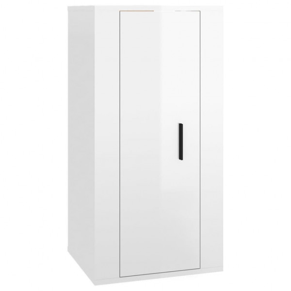 Mueble para TV de pared blanco brillante 40x34.5x80 cm M 2