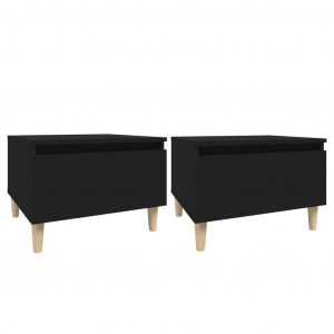Mesas auxiliares 2 uds madera contrachapada negro 50x46x35 cm H