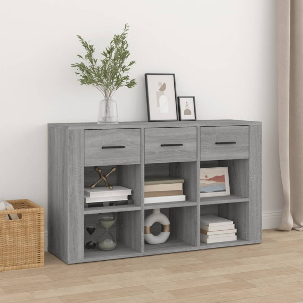 Aparador de madera contrachapada gris Sonoma 100x30x59.5 cm D