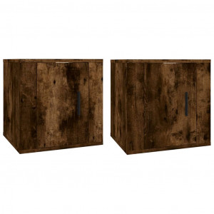 Muebles para TV de pared 2 uds roble ahumado 40x34.5x40 cm H