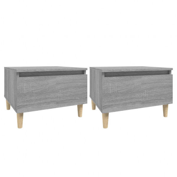 Mesas auxiliares 2 uds contrachapada gris Sonoma 50x46x35 cm M 2