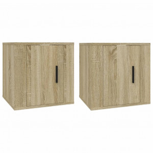 Muebles para TV de pared 2 uds roble Sonoma 40x34.5x40 cm H