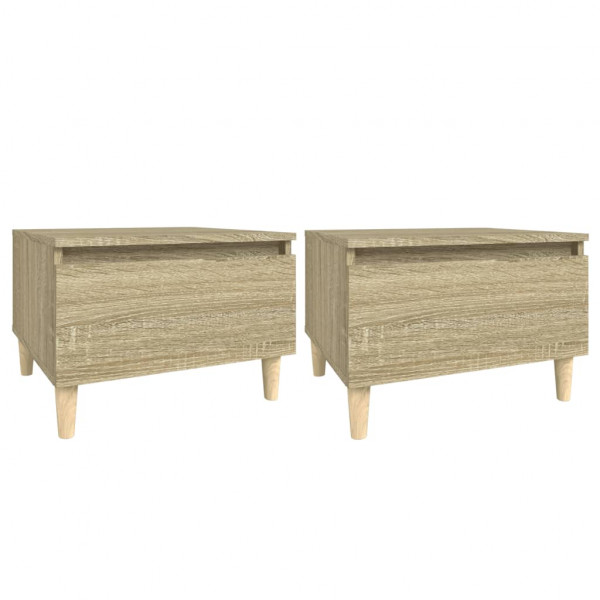 Mesas auxiliares 2 uds madera roble Sonoma 50x46x35 cm M 2