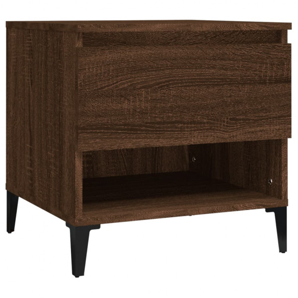 Mesa auxiliar madera contrachapada roble marrón 50x46x50 cm M 2