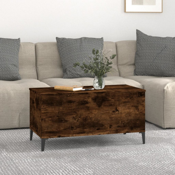 Mesa de centro madera contrachapada roble ahumado 90x44.5x45 cm M 3