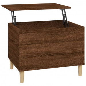 Mesa de centro madera contrachapada roble marrón 60x44.5x45 cm H