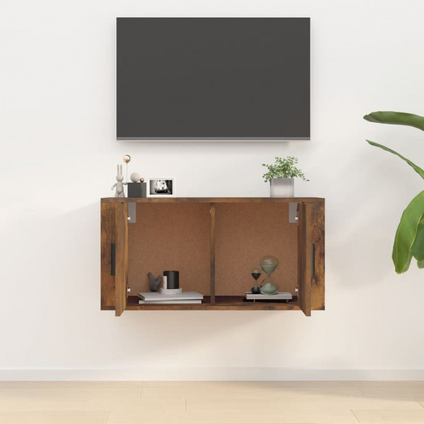 Mueble para TV de pared roble ahumado 80x34.5x40 cm M 3