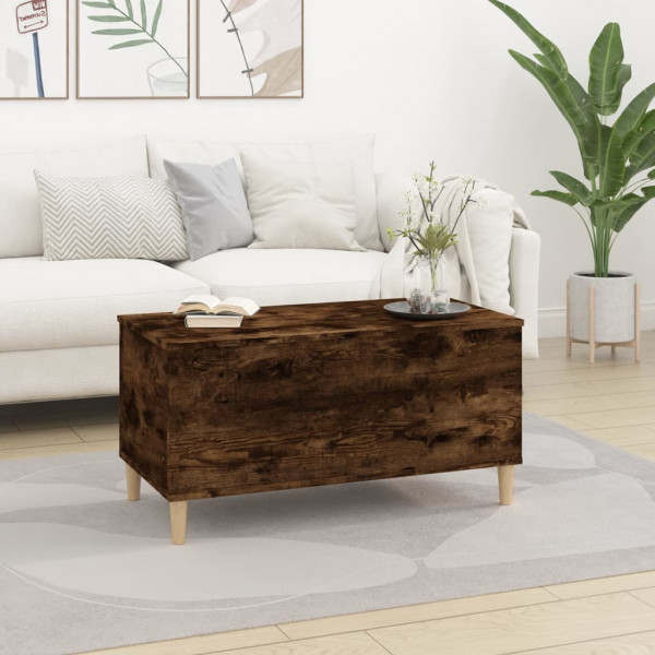Mesa de centro madera contrachapada roble ahumado 90x44.5x45 cm M 3