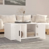 Mesa de centro madera contrachapada blanco 80x50x36 cm 3
