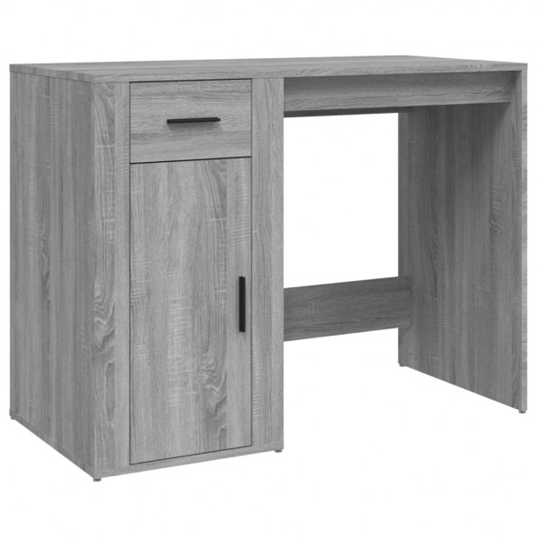 Escritorio de madera contrachapada gris Sonoma 100x49x75 cm M 2