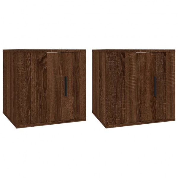 Móveis de TV de parede 2 pcs 40x34.5x40 cm carvalho castanho M 2