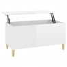 Mesa centro 90x44.5x45 cm derivados de madeira branco brilhante 2